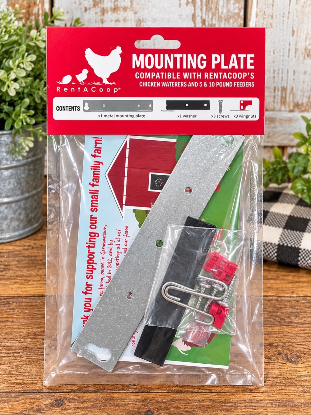 Chicken Waterers and 5 & 10 lb feeders Mounting Plate